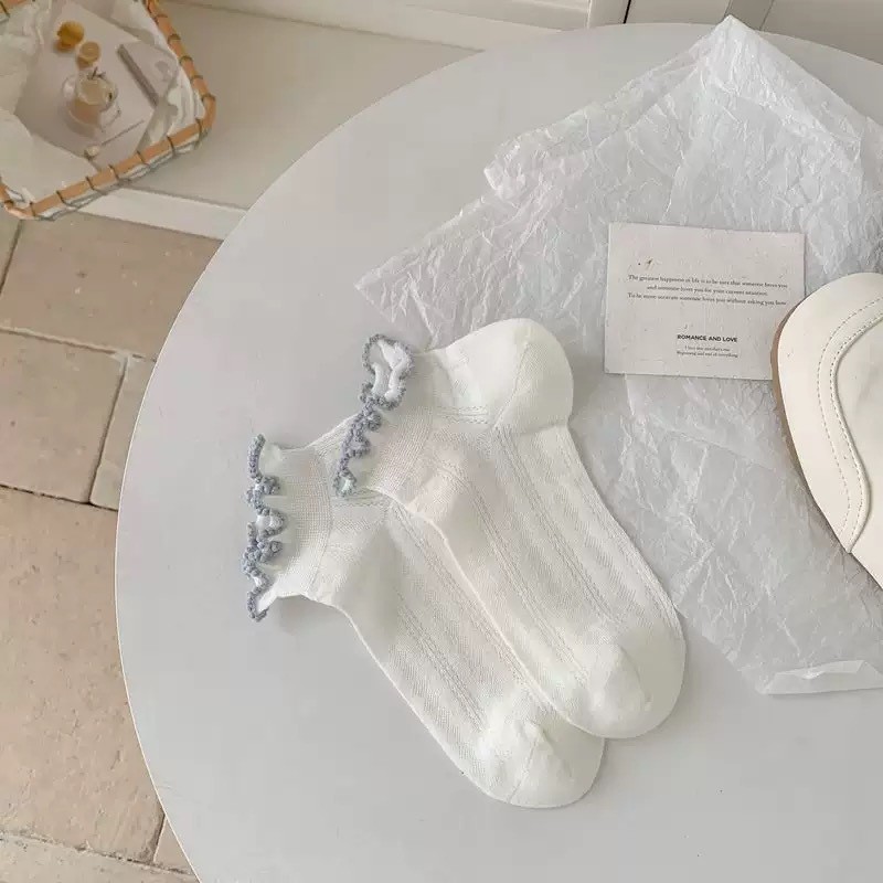 Summer Thin Versatile Spring Summer Girl Blue Japanese Socks Children's Thin Hollow Out... thumbnail 5