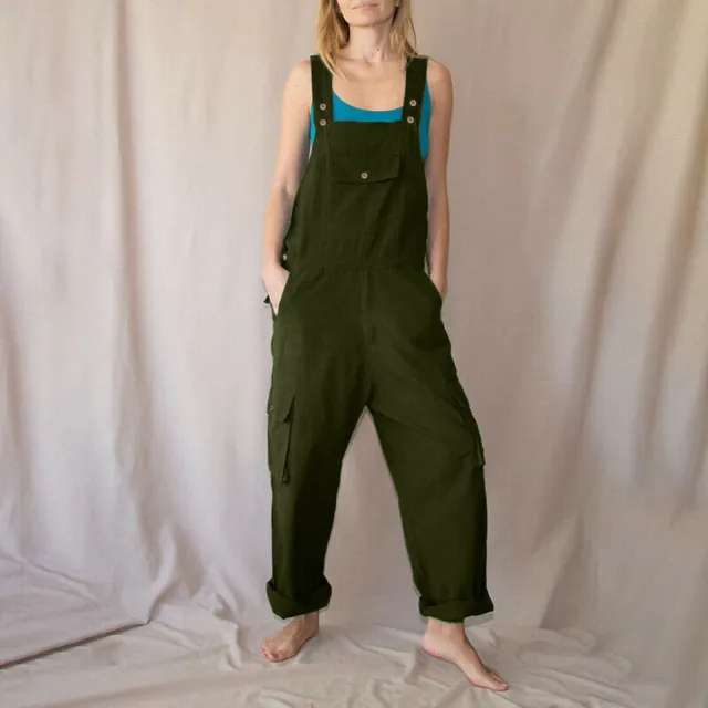Women's Casual Multi pocket Cargo Overalls Green - Shop at LoveMi