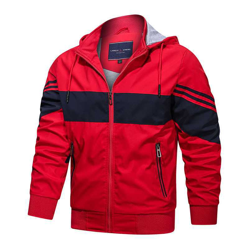Hooded Men's Youth Casual Color Splicing Men's Jacket