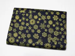 Japanese Zefeng Gilding Cotton Active Printing Clothing Fabric - Blue Snowflake - View 1