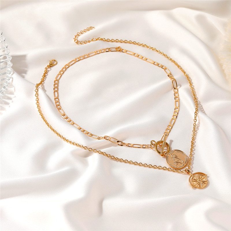 Personalized Retro TO Buckle Coin Pendant Clavicle Chain