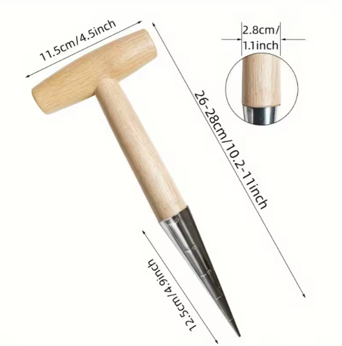 Stainless Steel Dibbler Bulb Planter Dibber Hole Puncher Gardening Tool UK — image 5
