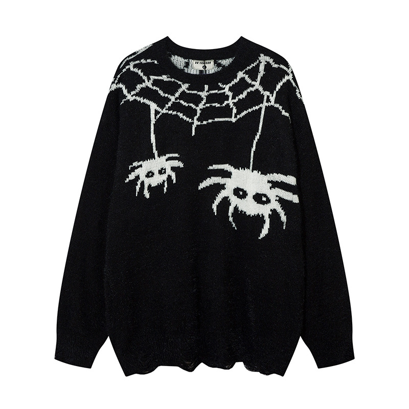 Title 2, Dark Spider Web Round-neck With Fleece Lining S...