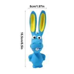Pet Latex Toys Hippo Squeaky Toys Animal Latex Chew Toys Soft Interactive Dog Toys Crinkle Pet Supplies For Inside Dog And Pet - Blue - View 1