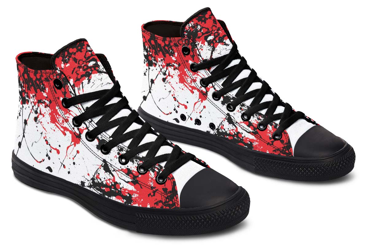 Men's And Women's Fashion Color Printing High-top Canvas Shoes