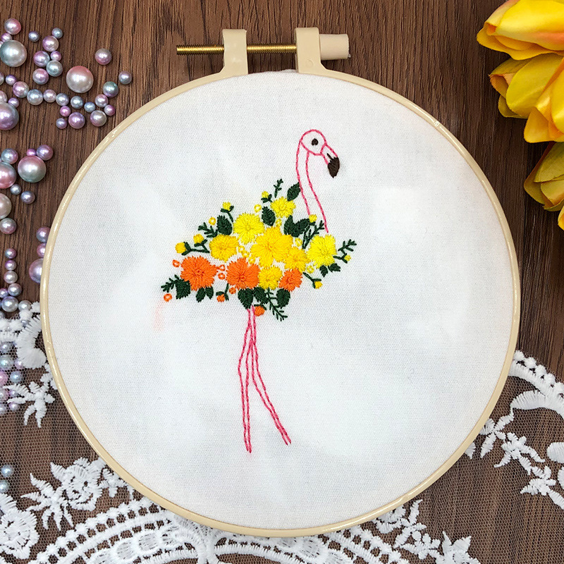 Flamingos and flowers