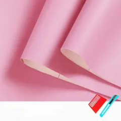 Self-adhesive Wallpaper Thickened Living Room Bedroom Wardrobe Furniture Cabinets - Pink - View 1