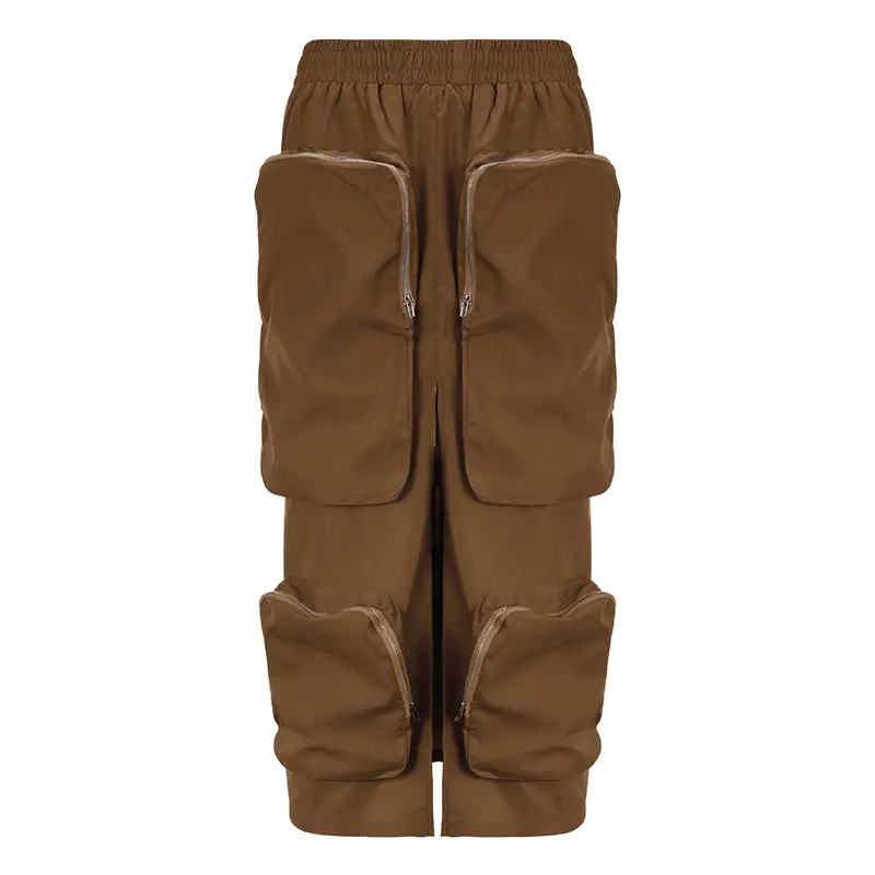 Fashion Street Tooling Wind Big Pockets Tighten Waist
