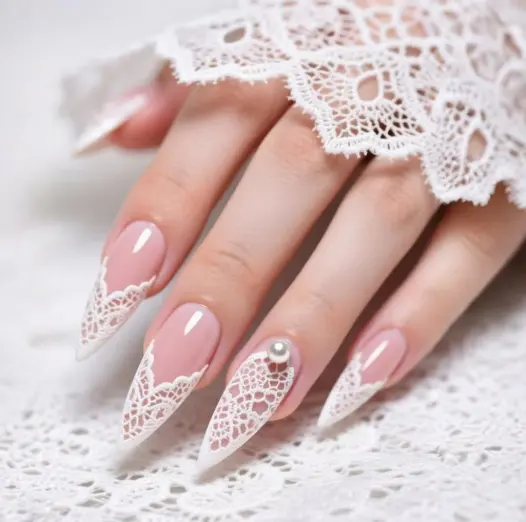 Of Short Almond-shaped Acrylic Nail Stickers