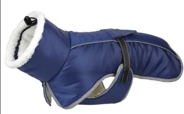 Pet Autumn And Winter Clothes Thick Warm Waterproof Cold proof Cotton Coat Pet Clothing Dog Clothes Blue - Shop at LoveMi