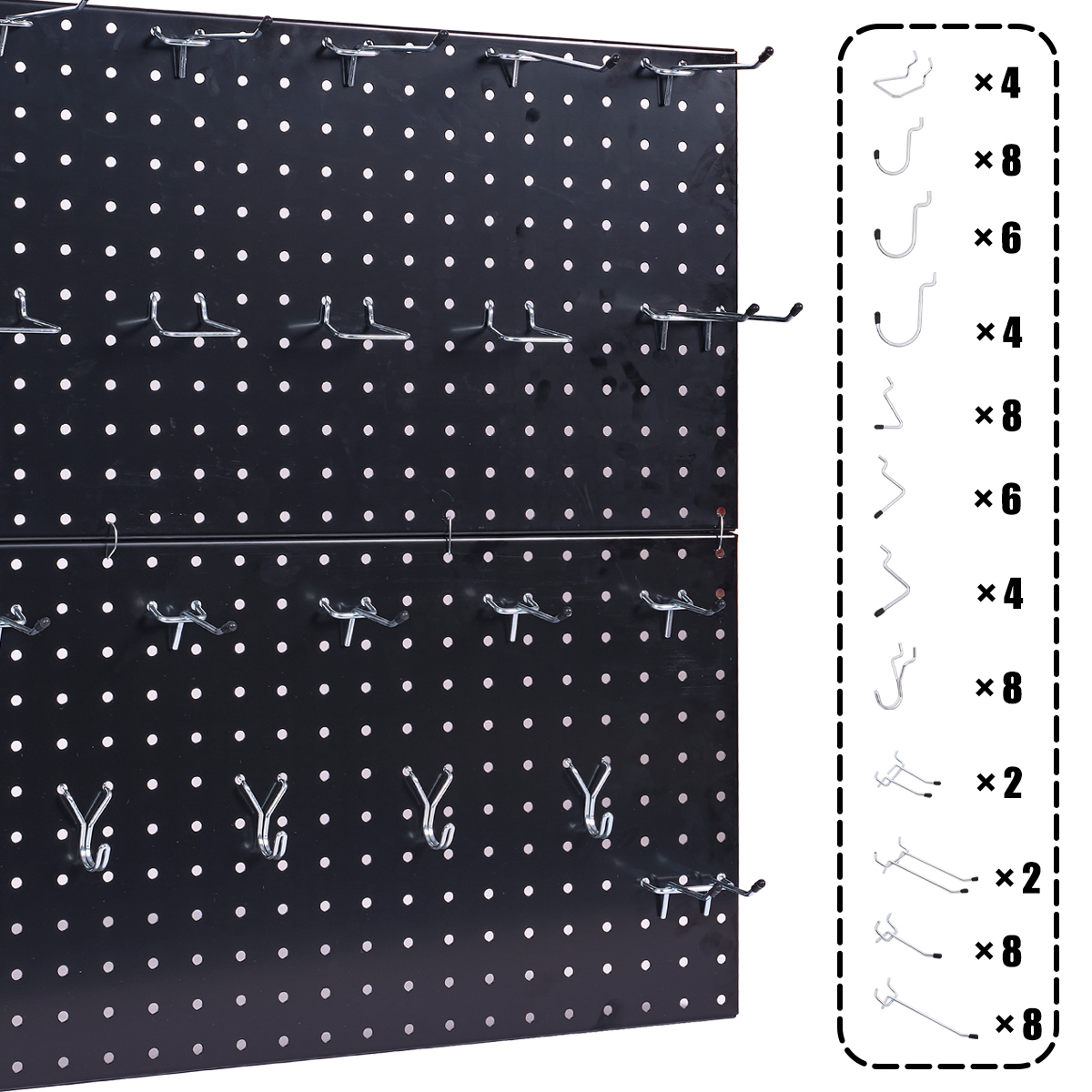 108-Piece Black Wall Management Kit, Including Pegboard And Hooks In Multiple Sizes, Ideal For Organizing Garages, Workshops, And Storage Rooms - Image 4