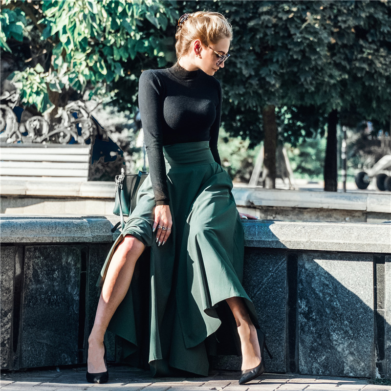 Women's Autumn And Winter High Waist Big Swing Umbrella Skirt