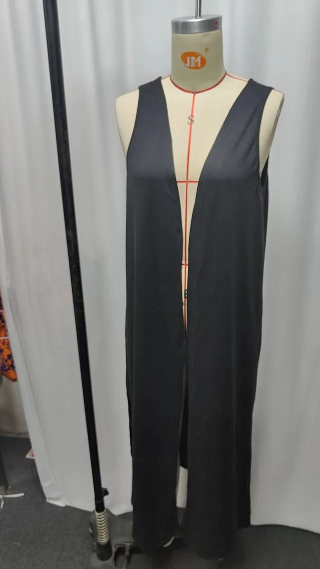 Women's Solid Color Sleeveless Cardigan Black - Shop at LoveMi