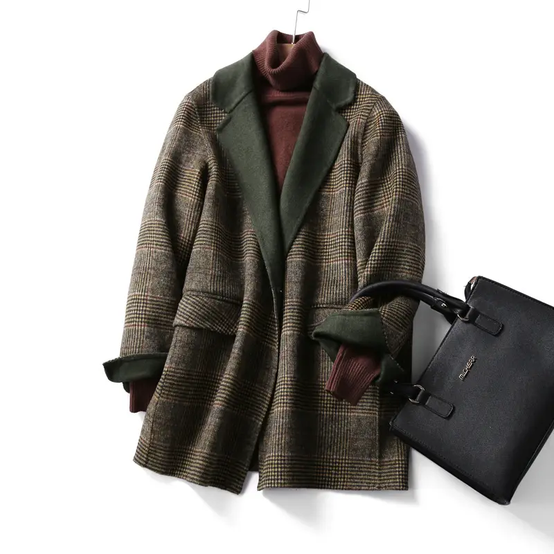 Hand-sewn Double-sided Wool Velvet Coat Ladies Suit