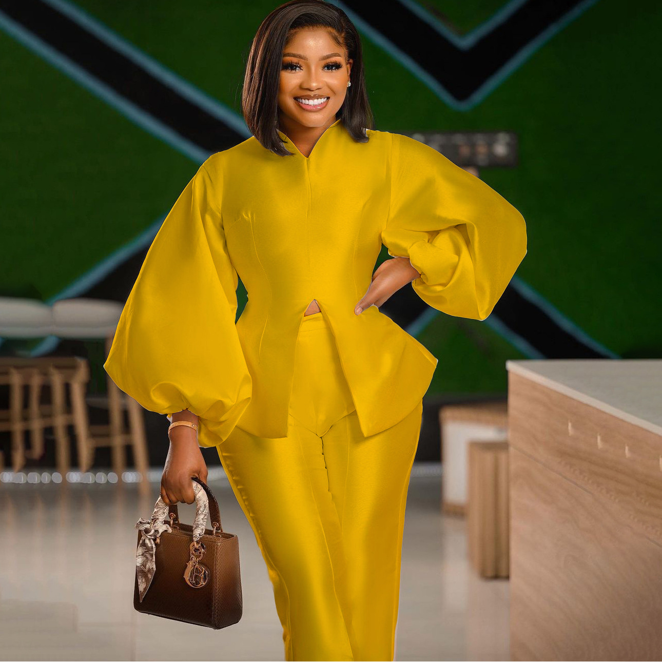 Autumn And Winter Women's Commuter Casual Jacket And Trousers Two-piece Suit