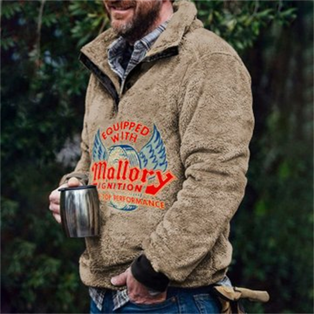 Autumn And Winter Casual Button Pocket Flannel Plush Men's Sweater