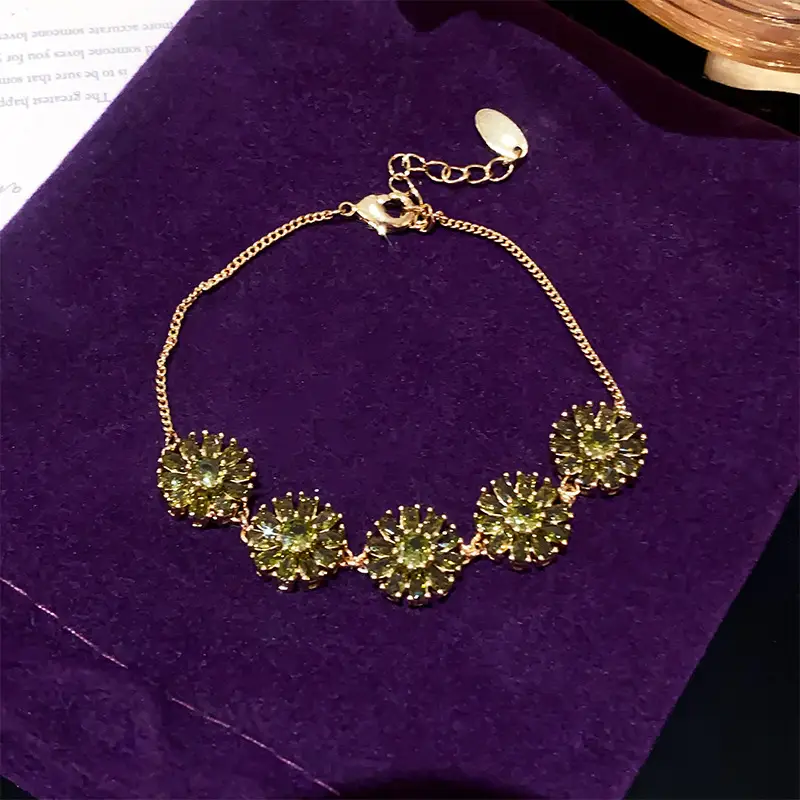 Parisian Oval Zircon Bracelet Premium Elegant Bangle Exquisite French Style Wrist Accessory