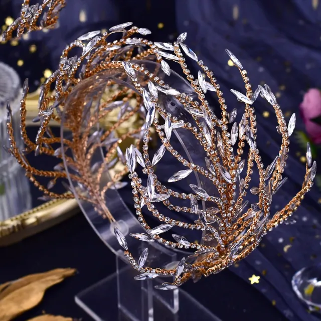Creative Design Rhinestone Bridal Headband Gold - Shop at LoveMi