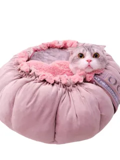 Household Simple Enclosed Winter Warm Pet Nest - Pink - View 1