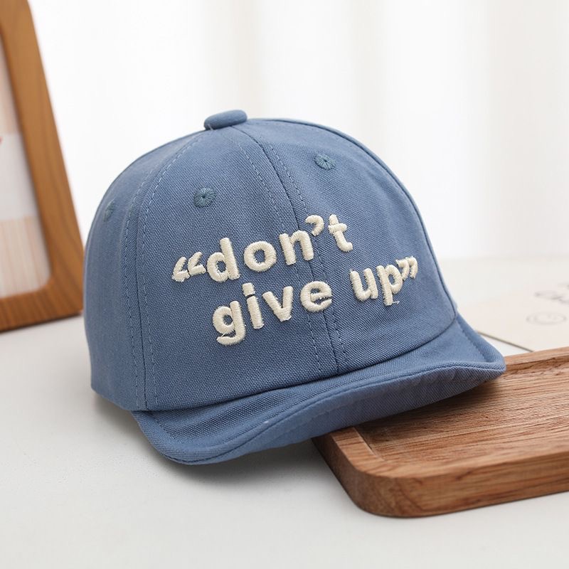 Solid-color Simple Embroidery Three-dimensional Letter Soft Brimmed Baseball Cap For Children Made Of Cotton Sun Protection Hat