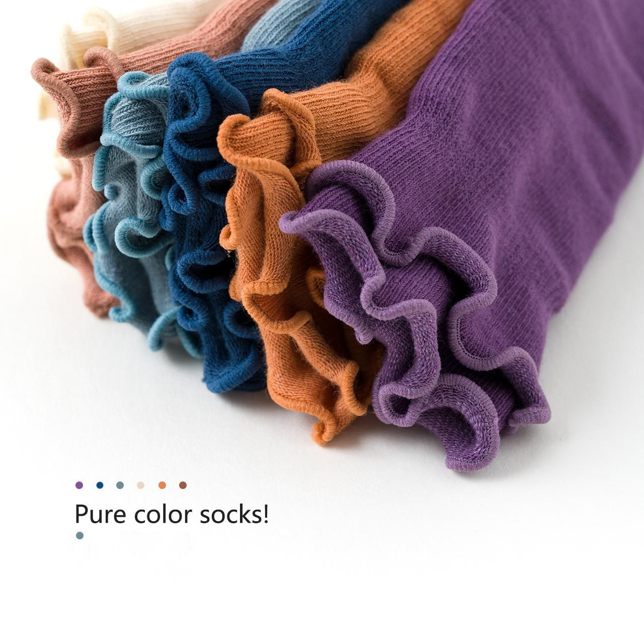 Children's Baby Princess Solid Color Cotton Socks With Wooden Ears