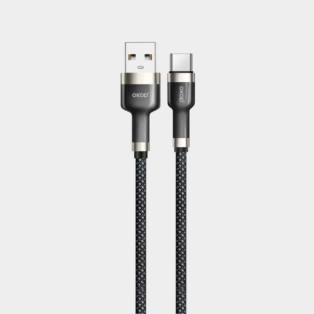 KP-318 Braided 65W Fast-Charging Data Cable Durable Overcharge Protection