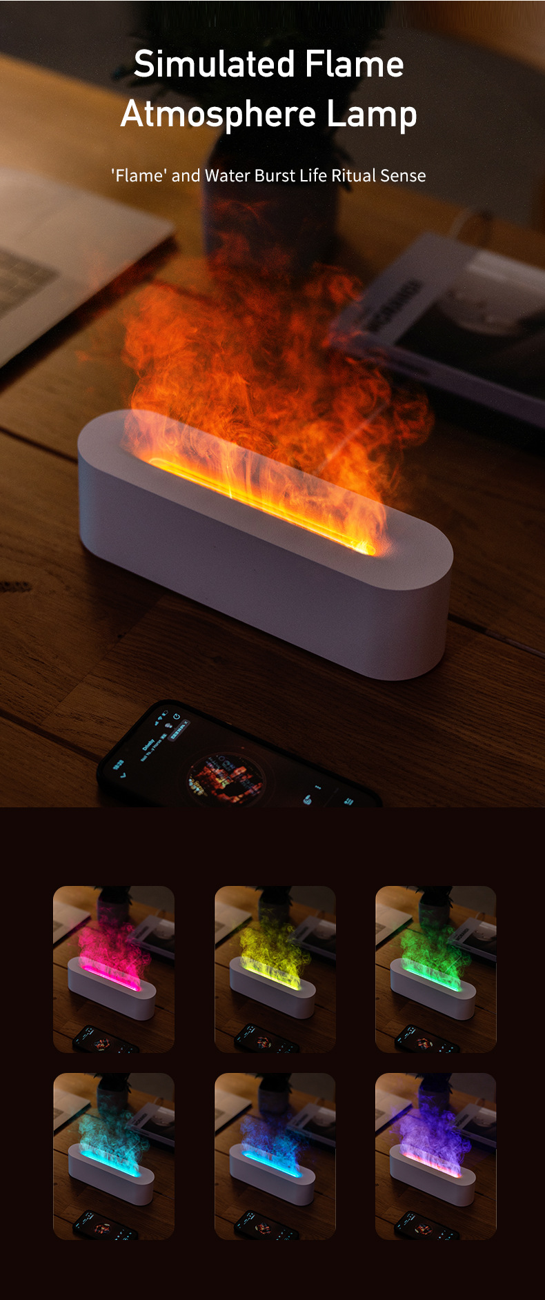 Title 14, Fireplace Flame Diffuser Aromatherapy Essential...