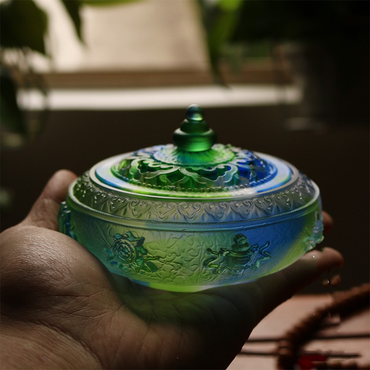 Title 2, Eight Auspicious Symbols Of Colored Glaze Sculp...