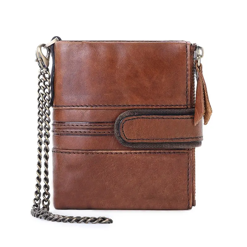 Anti-theft Swiping Wallet Genuine Leather Multifunctional Buckle