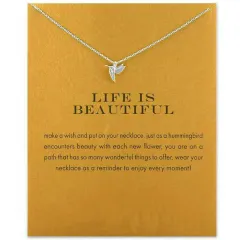 Pendant Necklace Gift Card With Information Card - White K With Card - View 1