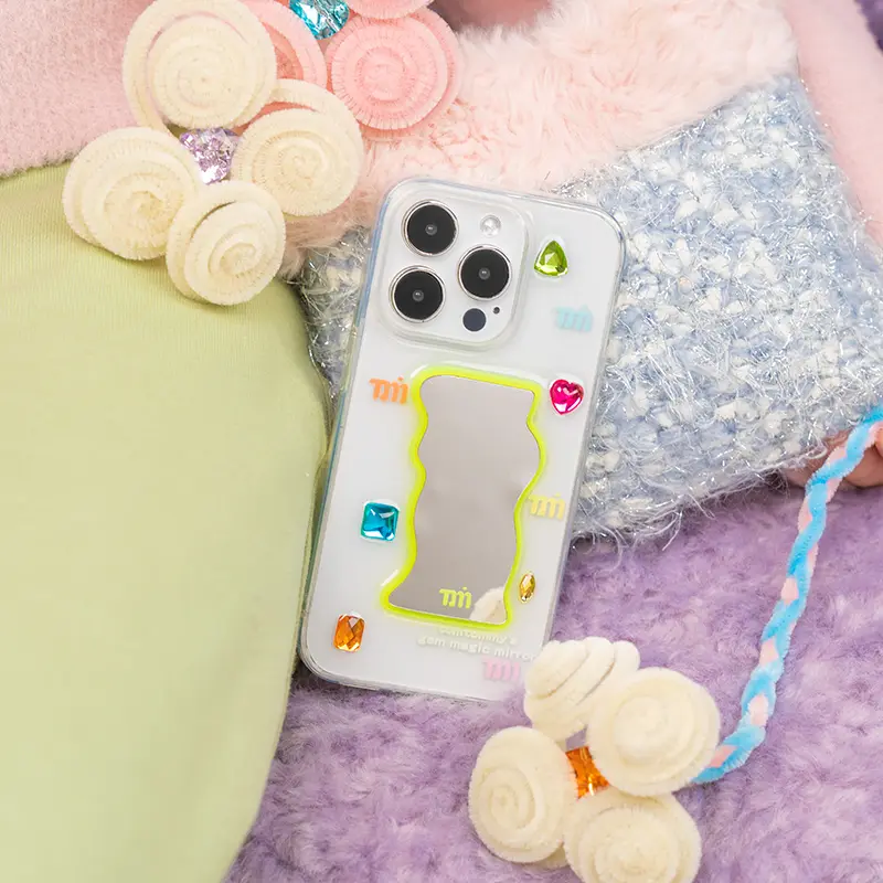 Simple Phone Case With Mirror Gemstone