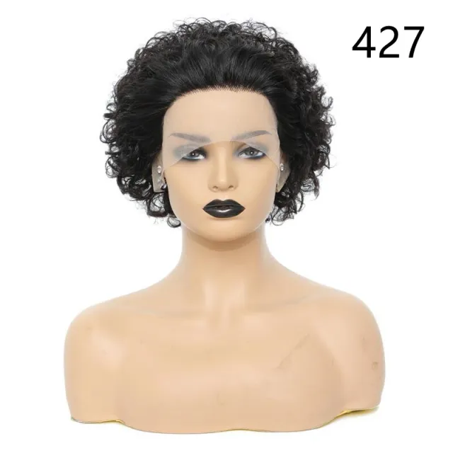 Women's Fashion Front Lace African Small Curly Wig Style427 - Shop at LoveMi