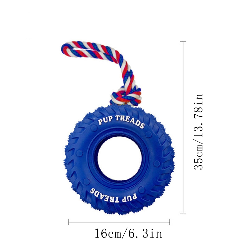 Dog Chew Toy With Rubber Tire & Tug Of War Rope For Medium Large Dogs Aggressive Chewers, Interactive Fetch Play Treat Dispenser Pull Toys Blue - Shop at LoveMi
