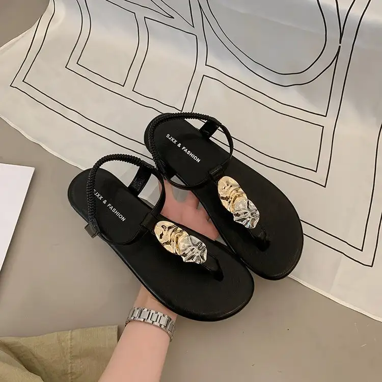 Women's Flip Flop Sandals, Fashion Internet Celebrity Flat Open Toe Beach Strap Roman Sandals For Outdoor Summer Wear