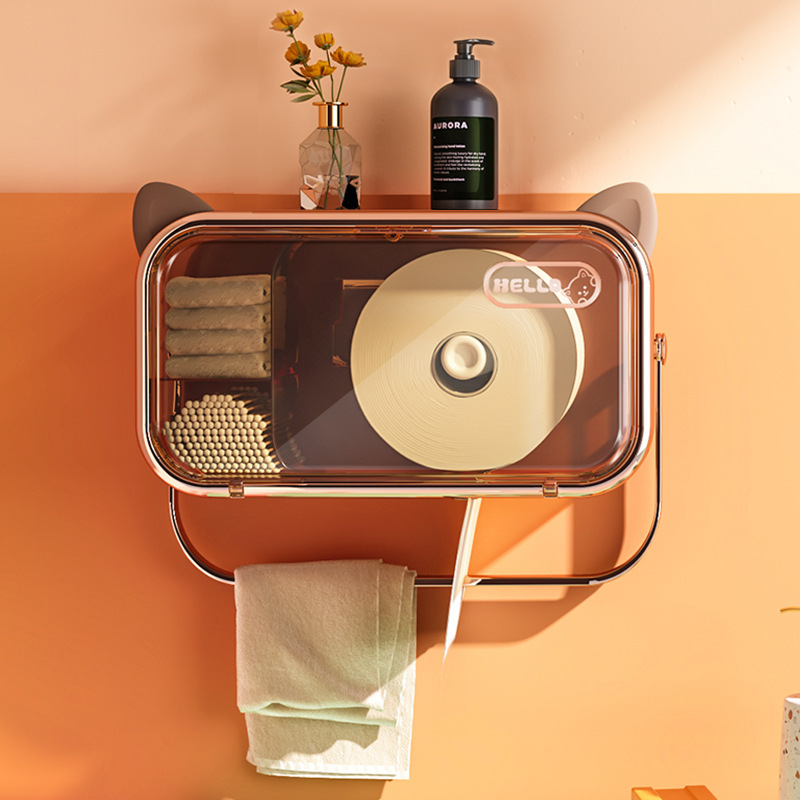 Toilet Face Cloth Storage Box Wall-mounted Disposable Cleaning Towel Storage Rack Toilet Facial Tissue Storage Rack