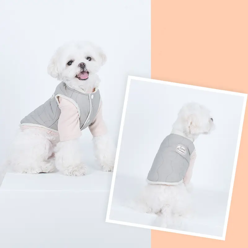Pet Warm Water Wave Quilted Cotton Vest