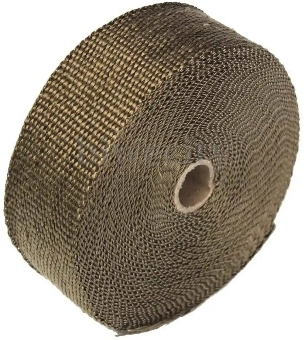 20M Titanium Gold Heat Wrap Tape Exhaust Insulating Downpipe Manifold 20 Ties