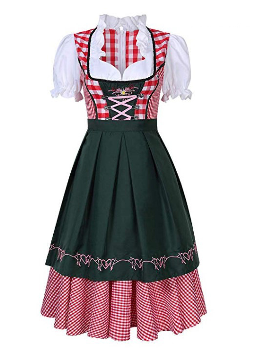 Oktoberfest Ethnic Costume for Festive Celebrations. Product information: Fabric content: polyester (polyester) Applicable gender: female Size Information: Size/CM Bust Waist S 92 72 M 96 78 L 100 84 XL 105 90 XXL 110 96 Note: 1. Asian sizes are 1 to 2 si