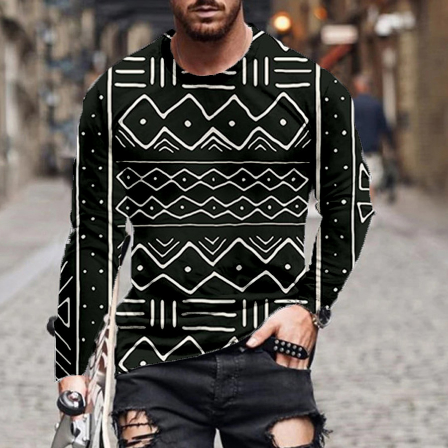 New 3D Digital Printing Color Irregular Geometric Pullover Sweater