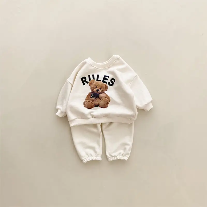 Children's Set Bear Thickening Print Two-piece Set