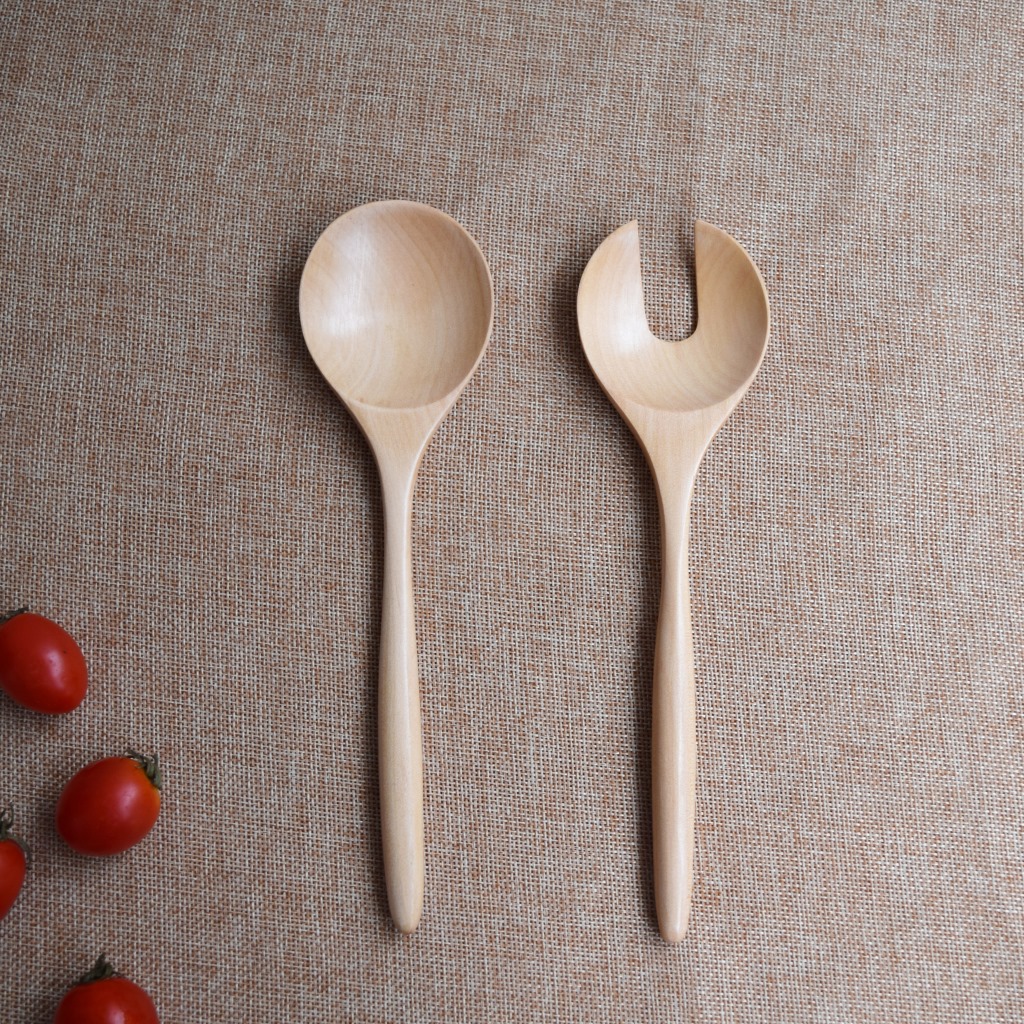 Title 4, Two-piece Set Of Wooden Spoon And Fork For Dail...