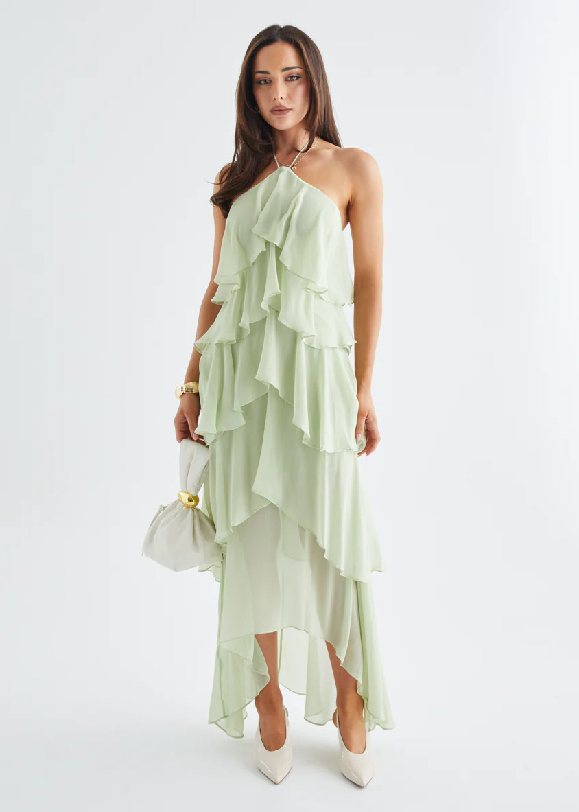 Off-shoulder Chiffon Printed Dress