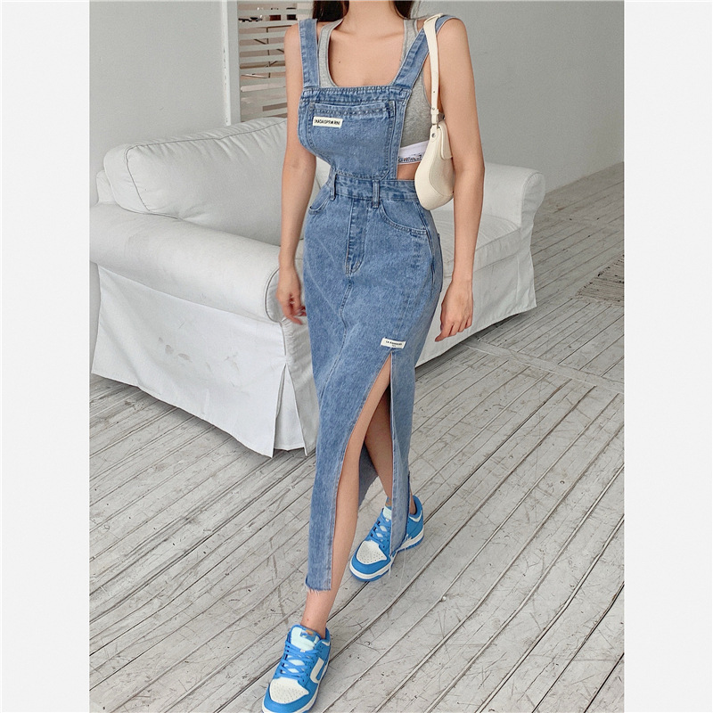 Children's Wear Of Denim Belt Dress Blue - Shop at LoveMi