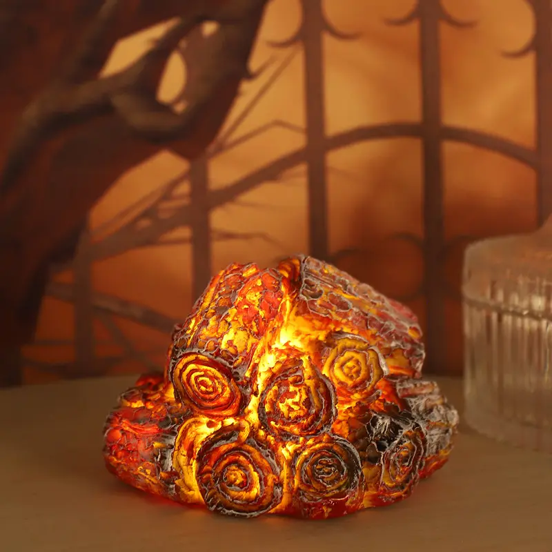 LED Resin Simulation Charcoal Flame Ambient Light