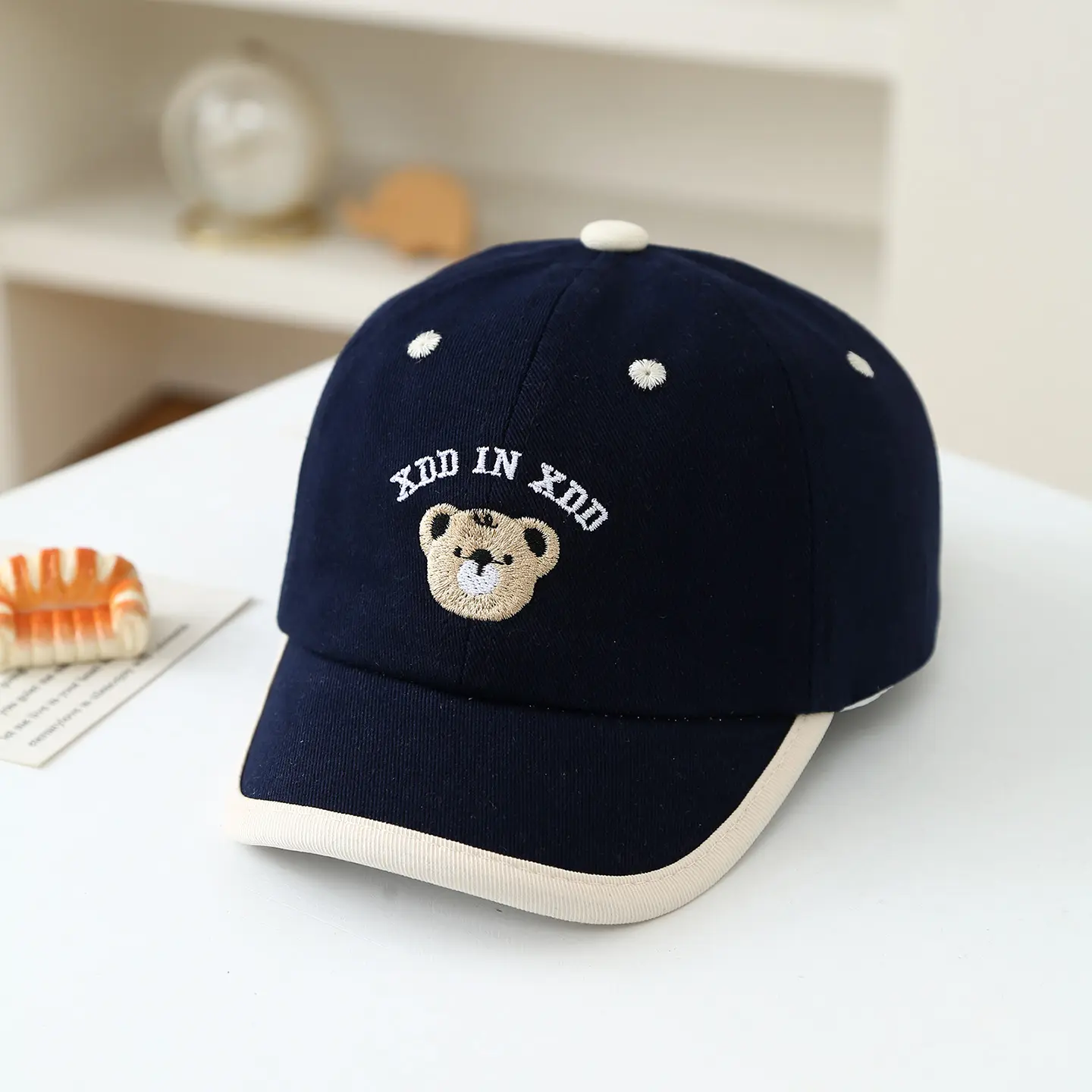 Summer Retro College-style Cartoon Bear Embroidered Children's