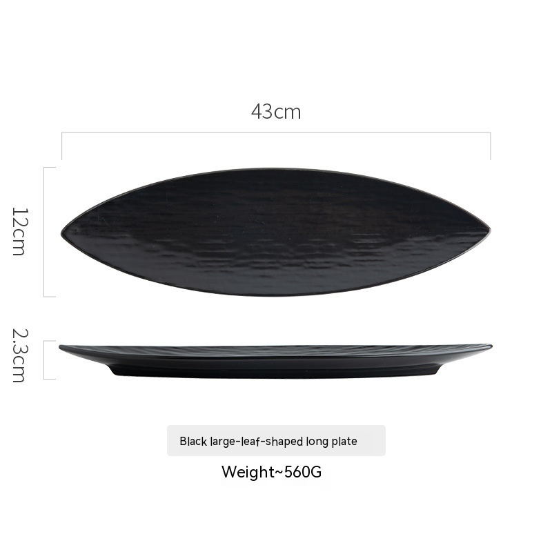 17 Inch Black Pointed Plate