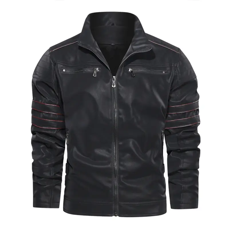 Men's PU Brushed Suede Leather Motorcycle Jacket