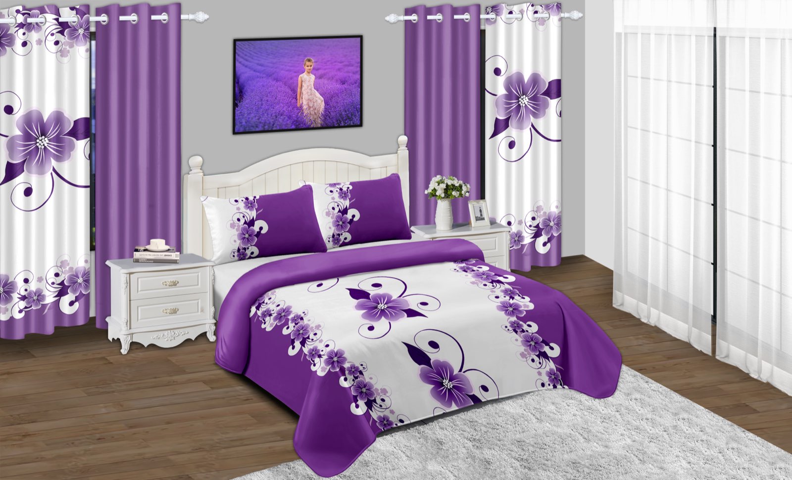 Gardenia Curtain and Sheer Panel Set