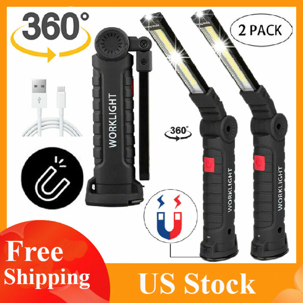 Magnetic Folding COB Work Light, 2-Pack