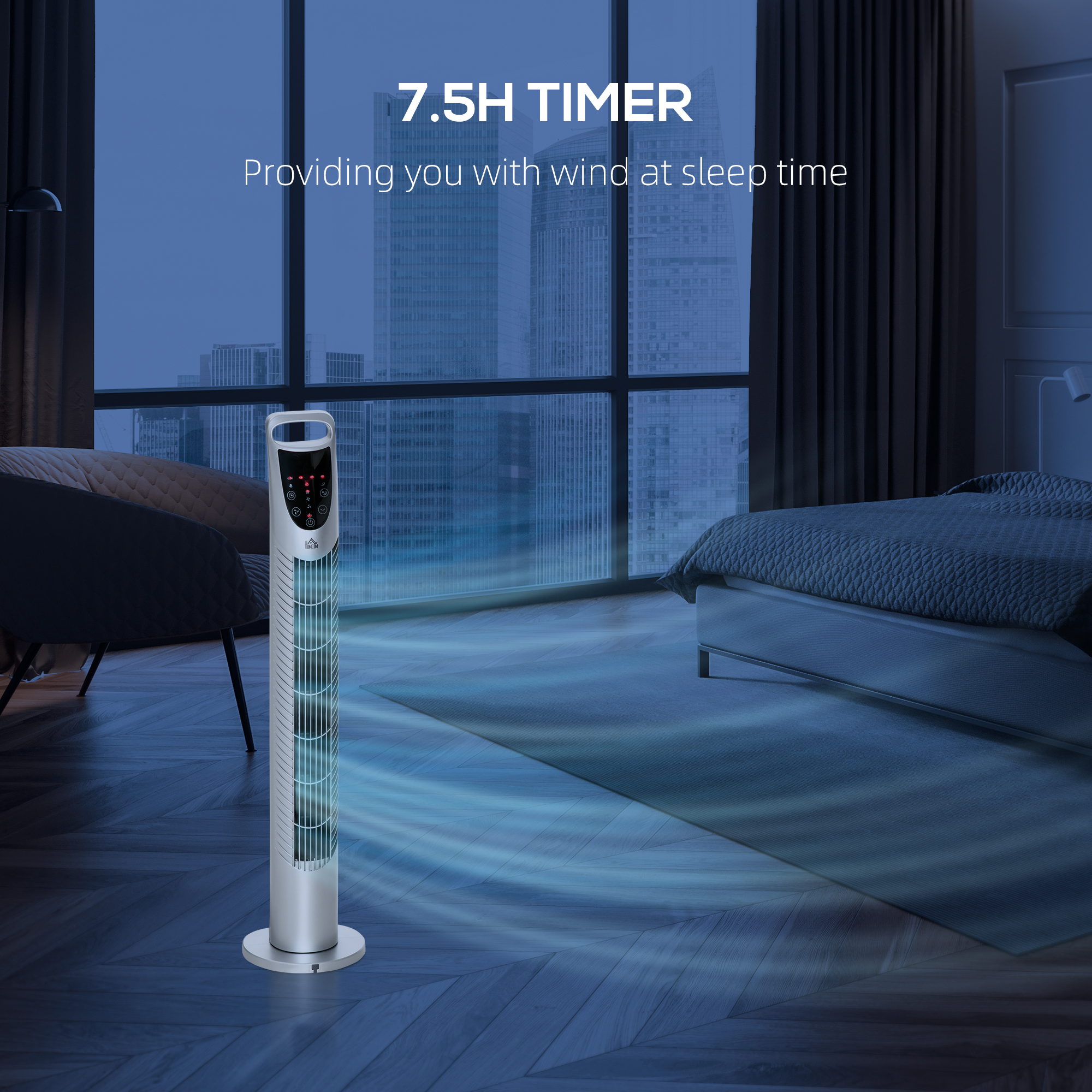 31 Oscillating Tower Fan With Remote Control, 7.5H Timer, 3 Speed 3 Modes, Electric Floor Standing Cooling Fan For Home Bedroom Office, Silver This Product Is Prohibited From Sale On Amazon.